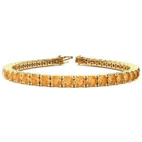 9 3/4 Carat Citrine Tennis Bracelet In 14 Karat Yellow Gold Available In 6-9 Inch Lengths