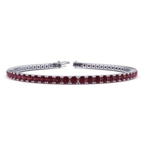 Garnet Bracelet: Garnet Jewelry: 5 Carat Garnet Tennis Bracelet In 14 Karat White Gold Available In 6-9 Inch Lengths