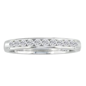 1 Carat Diamond Wedding Band In 14 Karat White Gold