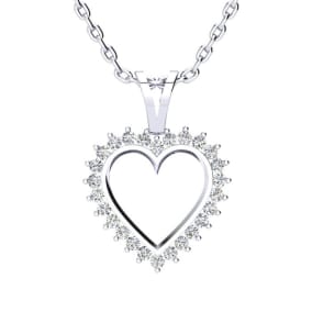  1/2ct Diamond Heart Pendant in White Gold

