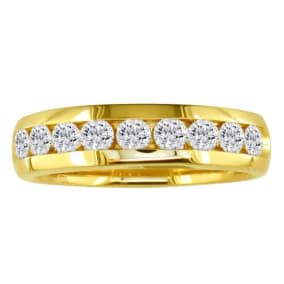 1 Carat Diamond Wedding Band In 14 Karat Yellow Gold