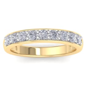 2/3 Carat Diamond Wedding Band In Yellow Gold