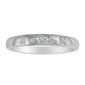 Three Diamond Promise Ring in 10k White Gold