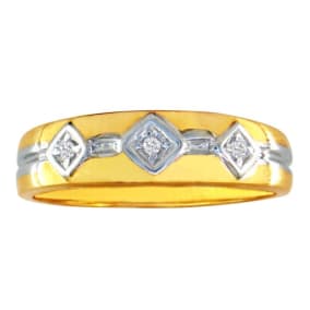 Mens Diamond Band in 10k Yellow Gold