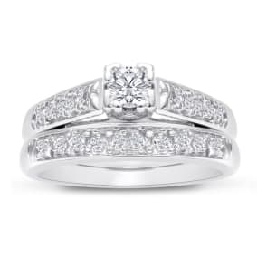 1/4ct Ladies Traditional Natural Diamond Bridal Set in 10k White Gold