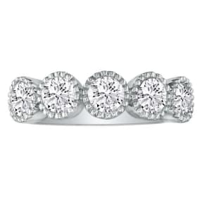 1/2 Carat Five Diamond Wedding Band In Platinum