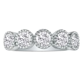 2 Carat Five Diamond Wedding Band In Platinum