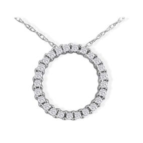 Sweet and Sparkly 1/10ct Circle Natural Diamond Pendant in White Gold