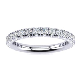 0.90 Carat Diamond Wedding Band in 14 Karat White Gold