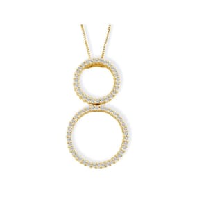 1/3ct Double Circle Diamond Pendant in 14k Yellow Gold