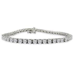 5 Carat Natural Diamond Tennis Bracelet In 14 Karat White Gold, 7 Inches