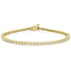 2 1/4 Carat Diamond Tennis Bracelet In 10 Karat Yellow Gold, 8 Inches
