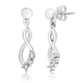 Natural Diamond Accent Infinity Dangle Earrings
