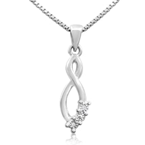 Diamond Accent Infinity Necklace, 18 Inch Chain