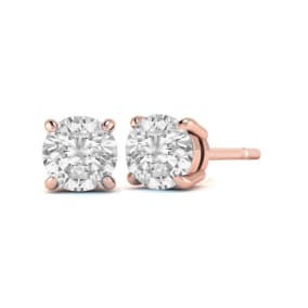 1/3 Carat Diamond Stud Earrings In 14 Karat Rose Gold
