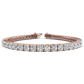 8 Carat Diamond Tennis Bracelet In 14 Karat Rose Gold, 6 Inches