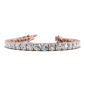 9 1/2 Carat Diamond Tennis Bracelet In 14 Karat Rose Gold Available In 6-9 Inch Lengths 