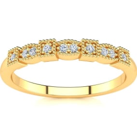 .05ct Ten Diamond Wedding Band In 10K Yellow Gold