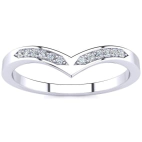 .06ct Diamond Wedding Band In 10K White Gold