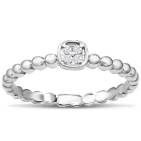 Modern Diamond Promise Ring In White Gold