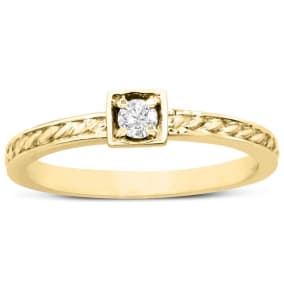 Diamond Solitaire Promise Ring In Yellow Gold