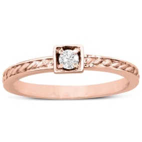 Diamond Solitaire Promise Ring In Rose Gold