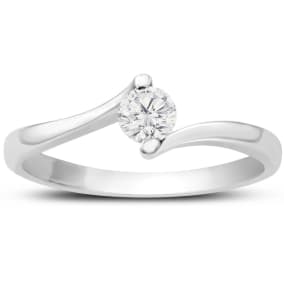 Diamond Solitaire Promise Ring In White Gold