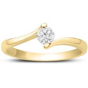 Diamond Solitaire Promise Ring In Yellow Gold