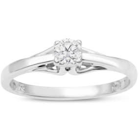 Diamond Solitaire Promise Ring In White Gold