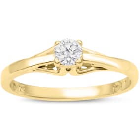 Diamond Solitaire Promise Ring In Yellow Gold