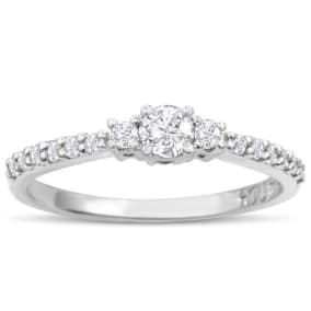 Three Diamond Plus Promise Ring In White Gold