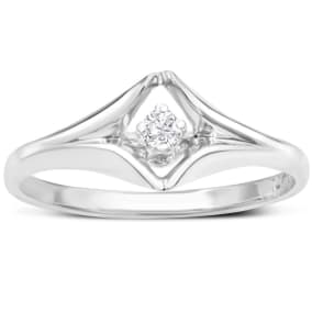 Diamond Solitaire Promise Ring In White Gold