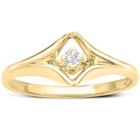 Diamond Solitaire Promise Ring In Yellow Gold