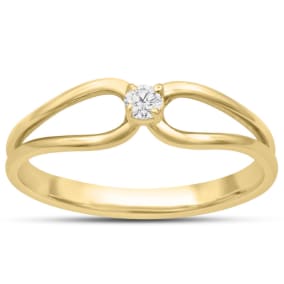 Split Shank Diamond Solitaire Promise Ring In Yellow Gold