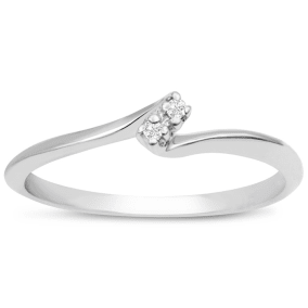 0.02ct Two Diamond Promise Ring In 10 Karat White Gold