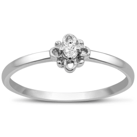 Vintage Diamond Promise Ring In White Gold