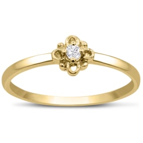 Vintage Diamond Promise Ring In Yellow Gold