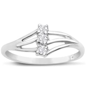 Three Diamond Spray Promise Ring In White Gold