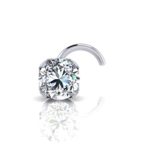 0.015ct 1.5mm Diamond Nose Ring In 14K White Gold