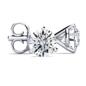4 Carat Natural Diamond Martini Stud Earrings In 14 Karat White Gold