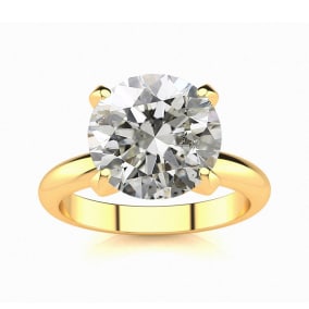 3 Carat Natural Diamond Solitaire Engagement Ring In 14K Yellow Gold