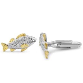 Octavius Stainless Steel Fish Cufflinks