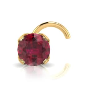0.015ct 1.5mm Ruby Nose Ring In 14K Yellow Gold
