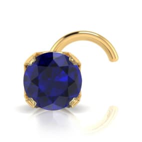 0.03ct 2mm Sapphire Ring In 14K Yellow Gold