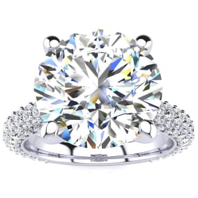 5 1/3 Carat Natural Halo Diamond Engagement Ring With  Carat Natural Center Diamond In 14K White Gold