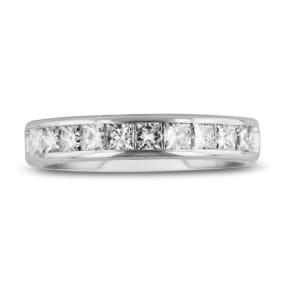 1 Carat Diamond Wedding Band In 14 Karat White Gold