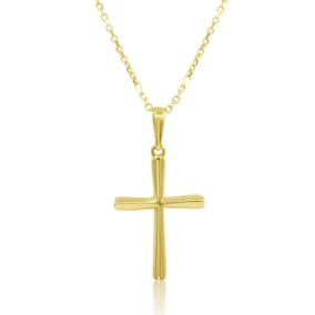 14 Karat Yellow Gold Dainty Cross Necklace With Free 18 Inch Chain