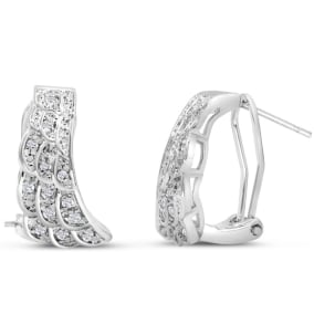 1/4 Carat Diamond Angel Wings Earrings. Everyone Loves These Omega-Back Diamond Earrings!  