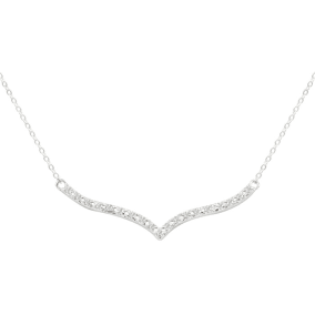 19 Natural Diamond Curved V Necklace, 17 Inches. Such a Beautiful Style!!! 