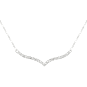 19 Natural Diamond Curved V Necklace, 17 Inches. Such a Beautiful Style!!! Very Popular!